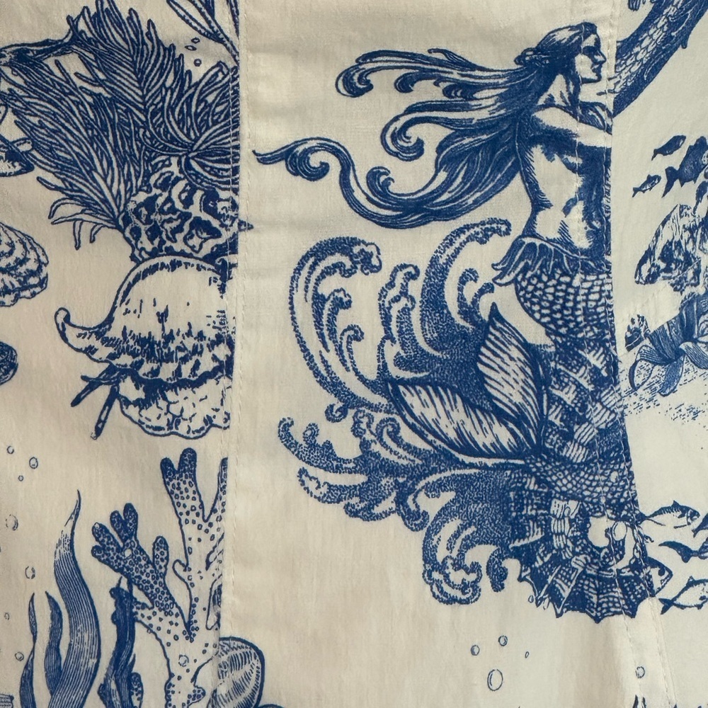 AVEC‎ LES FILLES Toile Nautical Print Cotton Blend Midi Dress Size 8 Mermaid Sea - Picture 9 of 14